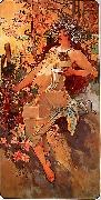 Alfons Mucha Autumn oil painting artist